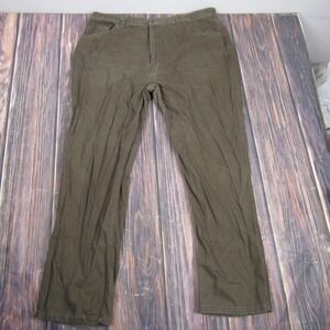 Roundtree & Yorke Pants Mens 42x32 Olive Green Twill 5-Pocket Straight Leg Chino